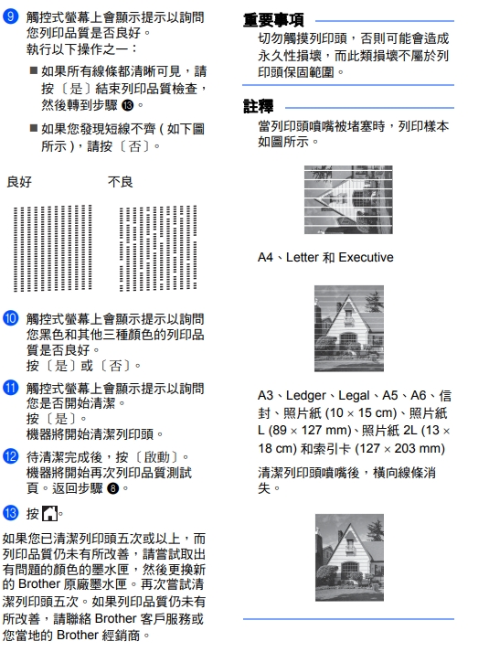 噴頭檢查表按法 J2310-2