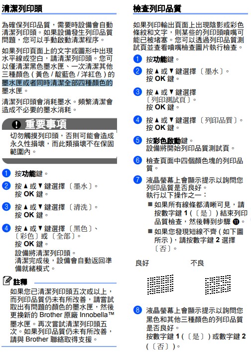噴頭檢查表按法 J430