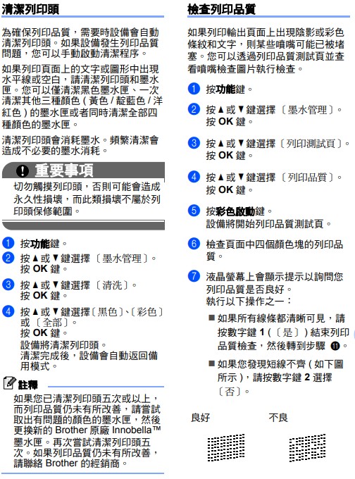 噴頭檢查表按法 J6710
